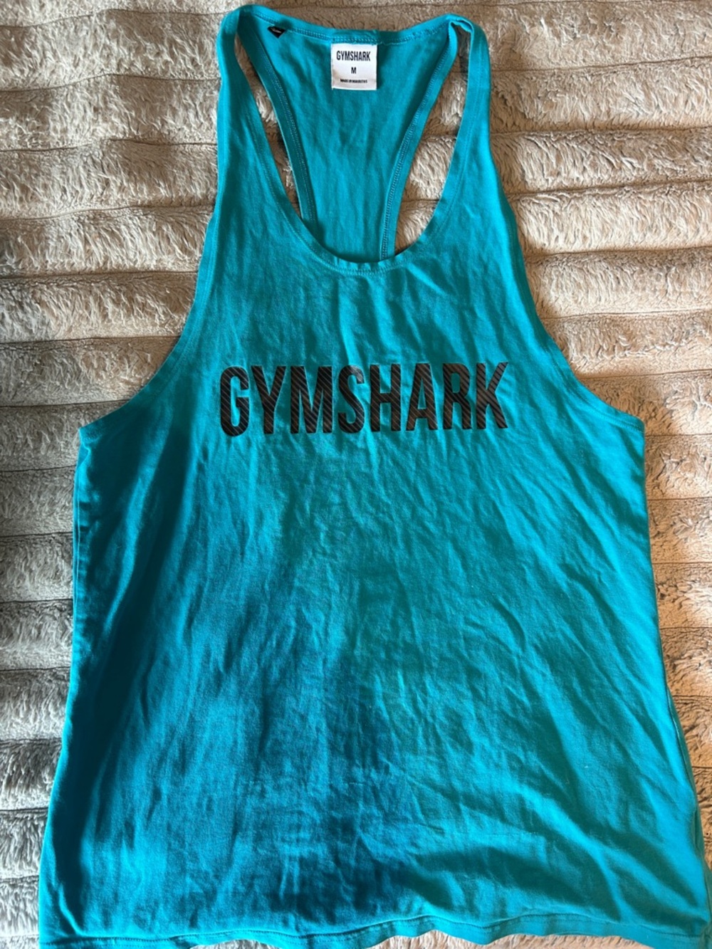 Gymshark Turquoise Racerback Tank with Black Logo
